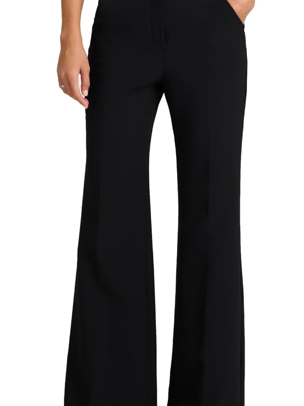 Express Editor Flare Trouser Pants Black High Rise Size 10R Like New - Picture 3 of 13